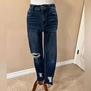 Flying Monkey Distressed Skinny Jeans Size 29 High Rise Stretch Raw Hem (22)